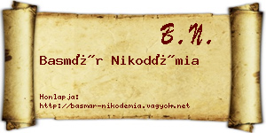 Basmár Nikodémia névjegykártya