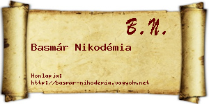 Basmár Nikodémia névjegykártya